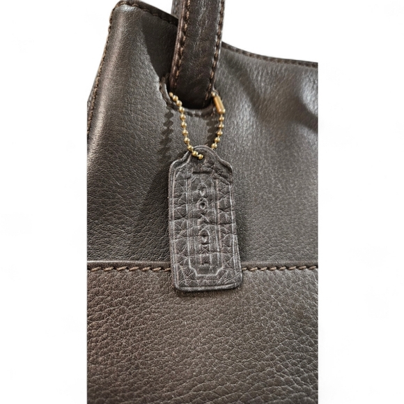 Coach 1997 Sonoma Italy Drawstring Natural Grain Chocolate Leather Shoulder Bag - Picture 5 of 16